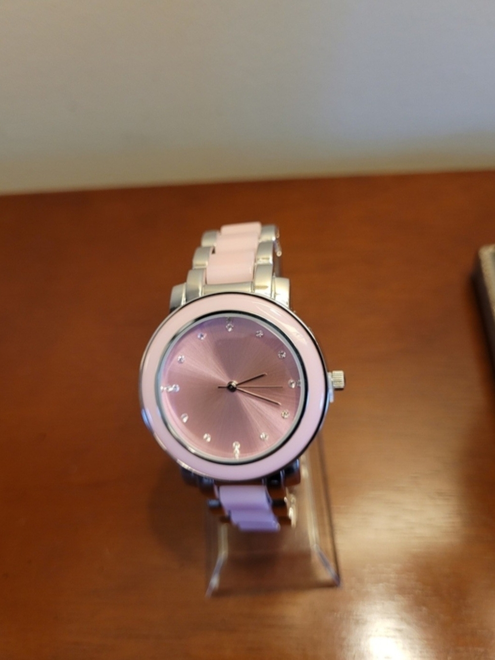 New Pink and Silver Women's Ceramic Link Watch